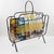 Mathieu Matégot Mid-Century Black, Yellow Lacquered Metal Magazine Holder For Sale - Image 9 of 17