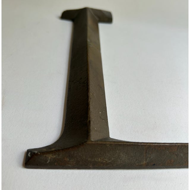 Antique Bronze Letter "L" Hanging Wall Signage For Sale - Image 11 of 15