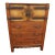 1930s Monterey Gentleman's Dresser in Smoky Maple W Floral Decoration For Sale