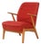 Scandinavian Armchair in Red Wool Upholstery, 1950s For Sale