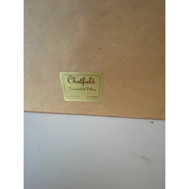 Vintage Hand-Painted Egyptian Couple Painting on Papyrus - Signed & Framed For Sale - Image 9 of 9