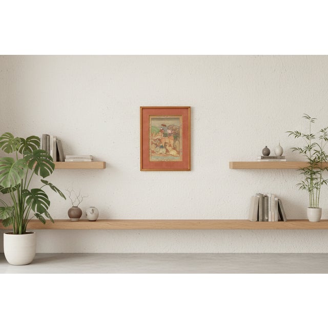 A window into the courtly life of old Siam, this hand-painted artwork captures a scene of royal procession. The central...