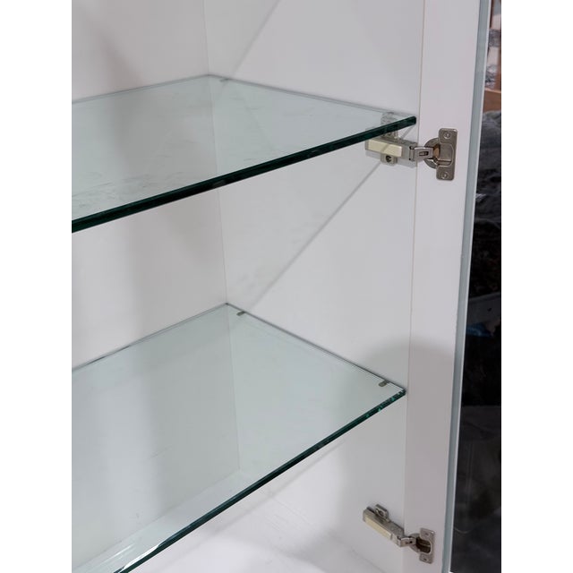 White Elegant White Glazed Curio Display Cabinet For Sale - Image 8 of 11