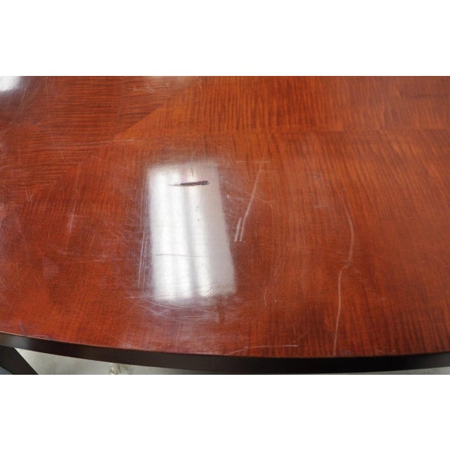 Late 20th Century Baker Harlequin Modern Cross Inlay Top Large Coffee Cocktail Table on Wheels For Sale - Image 10 of 15