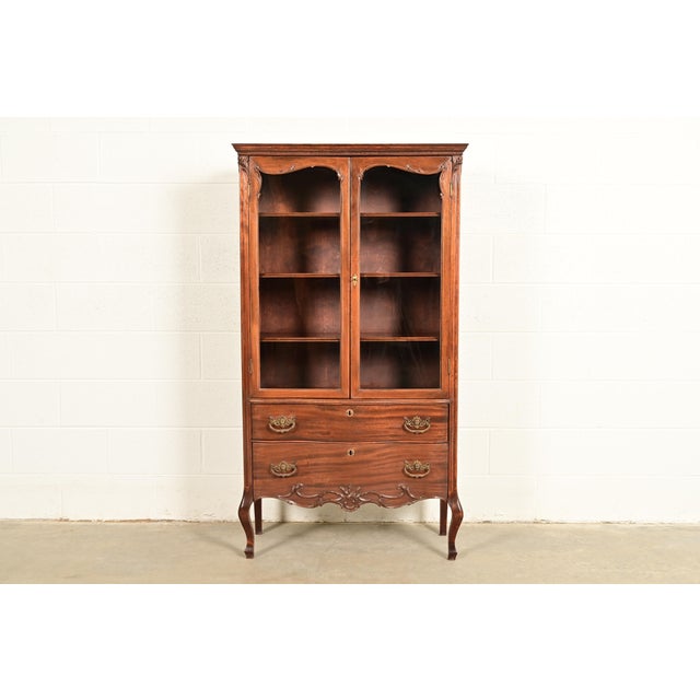 Antique Victorian Carved Mahogany Bookcase or Bar Cabinet, Circa 1890s For Sale - Image 16 of 16
