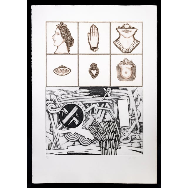 Original print realized by Lucio del Pezzo in the late 1970s, it is from the "Decalogue", a portfolio of ten sheets,...
