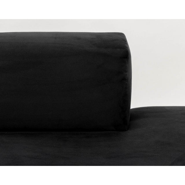 Vladimir Kagan Vladimir Kagan "Omnibus" Black Suede Upholstered Sofa For Sale - Image 4 of 10