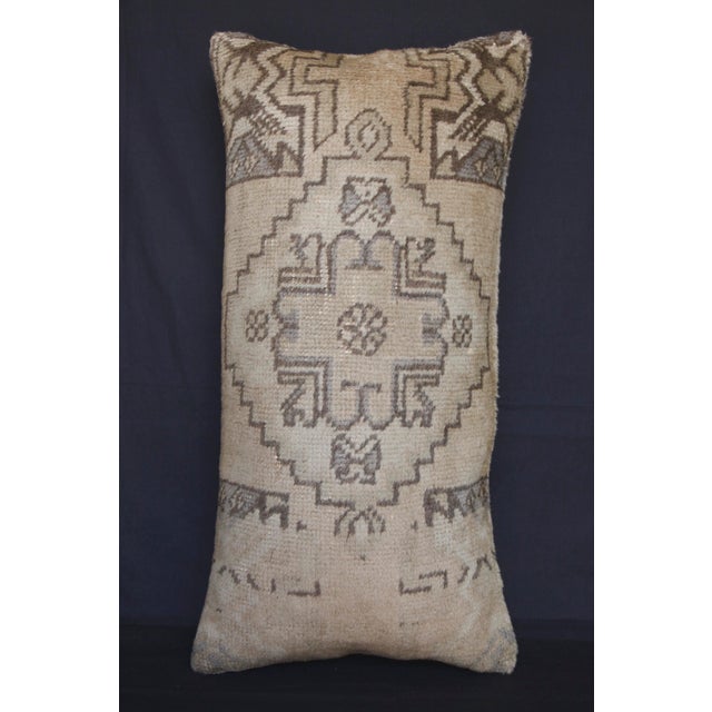 Turkish Handwoven Rug Lumbar Pillow Cover -16'' X 32'' For Sale In Tampa - Image 6 of 11