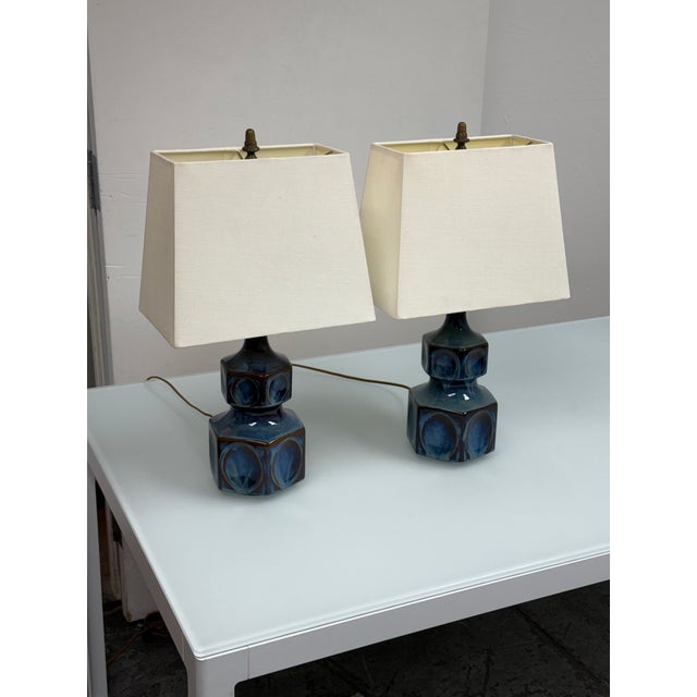 Einar Johansen for Søholm Vintage Ceramic Table Lamps, Pair For Sale - Image 4 of 12