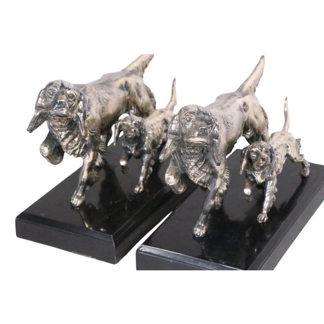 Mid 20th Century Pr. Silvered Metal Dog Bookends by the Philadelphia Mfg. Co. For Sale - Image 17 of 18