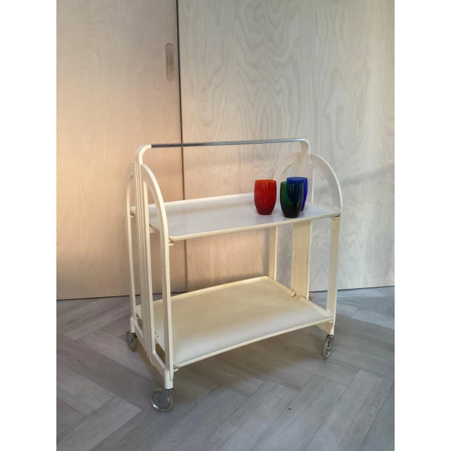 Cream Vintage Italian Trolley from Guzzini, 1970s For Sale - Image 8 of 10