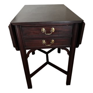 Henkel Harris 5425 29 Mahogany Chippendale Drop-Leaf End Side Table For Sale