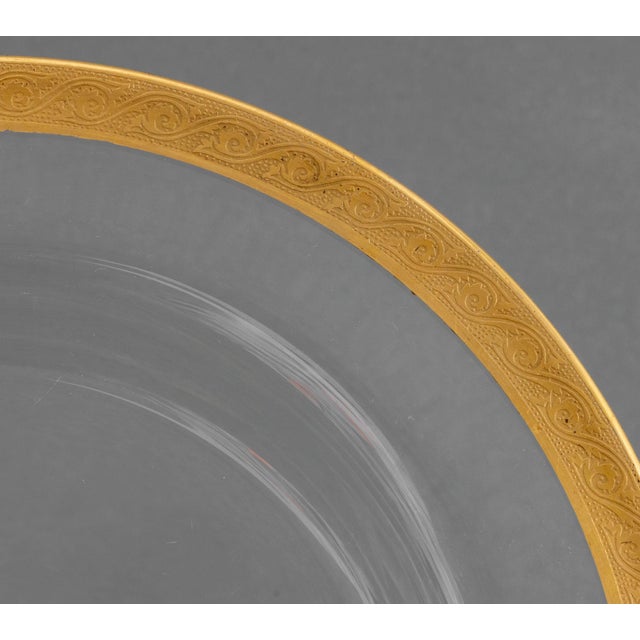 Late 20th Century Modern Gilt Encrusted Glass Plates, 12 For Sale - Image 5 of 8