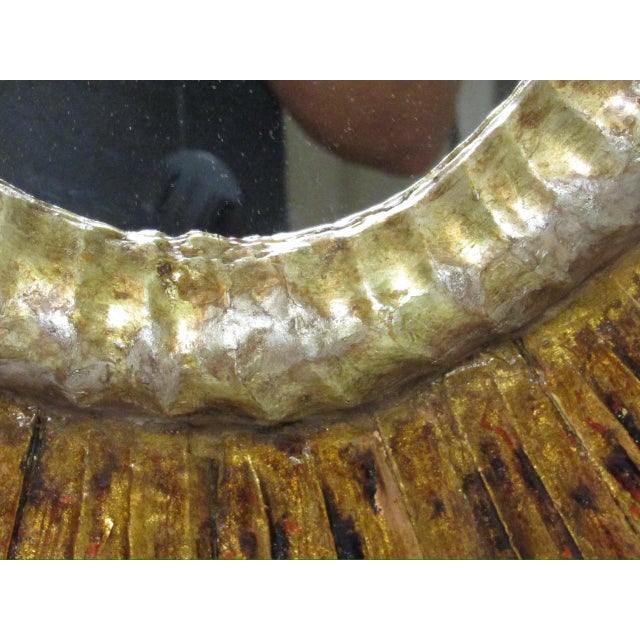 Goldenrod Spanish Giltwood Sunburst Mirror For Sale - Image 8 of 15