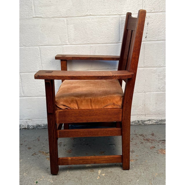 Brown Beautiful Antique Mission Oak Chair For Sale - Image 8 of 10