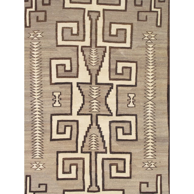 Native American Navajo Transitional Rug Cira 1890 Geometric Meander Key Fret Diamond Design Fine For Sale - Image 3 of 18
