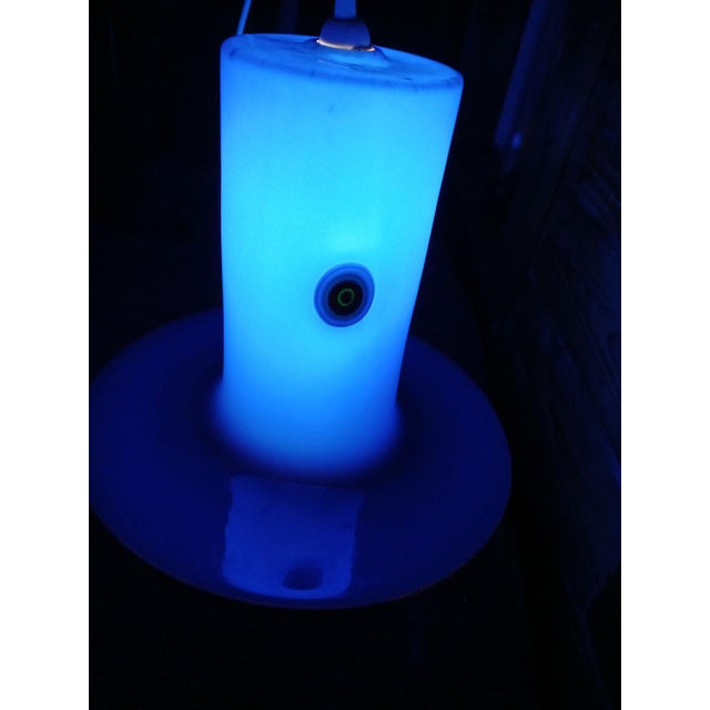 C. 1960 Blue Glass Lattimo Sun Pendant Lamp Shade by Alessandro Pianon for Vistosi For Sale - Image 6 of 18