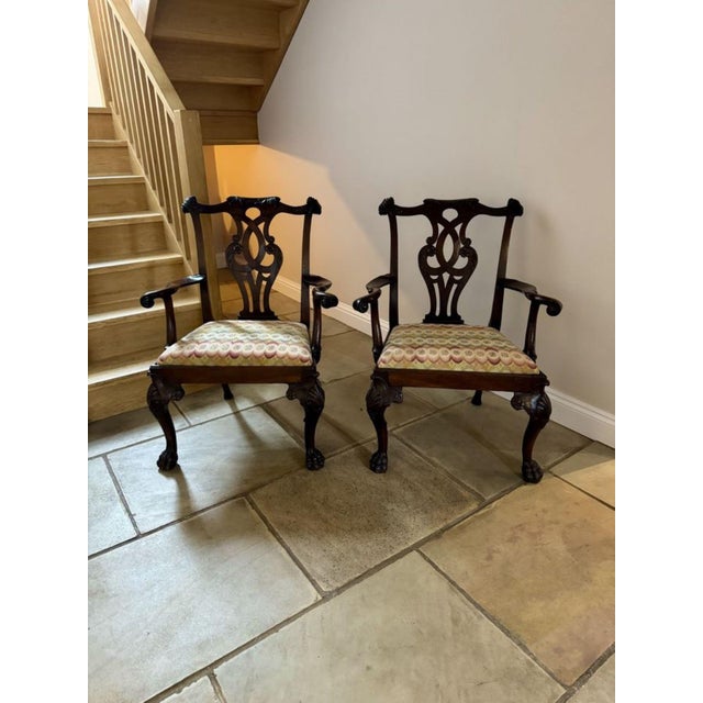 Antique Irish Victorian Chippendale Style Mahogany Dining Chairs, 1880, Set of 6 For Sale - Image 10 of 14