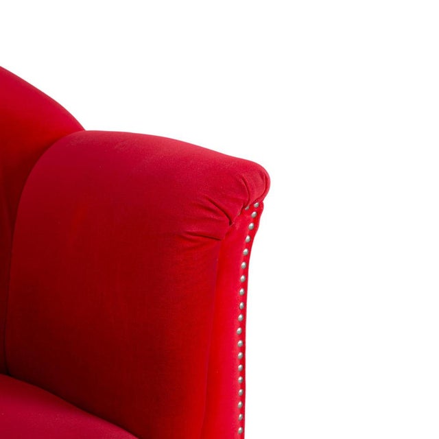 Red Gaudi Three-Seater Sofa and Chair in Fabric and Velvet from Bretz, Set of 2 For Sale - Image 8 of 18