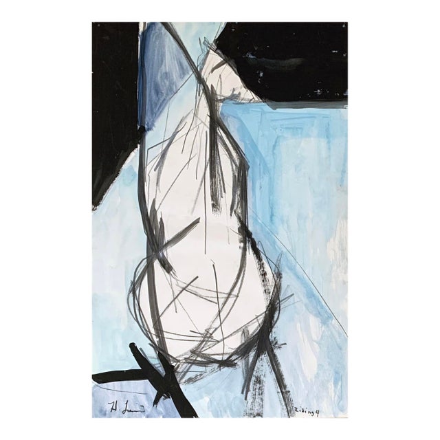 Riding No 4, Horse Drawing Painting, Watercolor on Paper 12 X 18 Inches For Sale