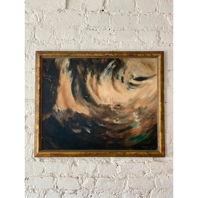 Mid 20th Century Abstract “Stormy Seas” Oil Painting by David Harris For Sale - Image 5 of 9