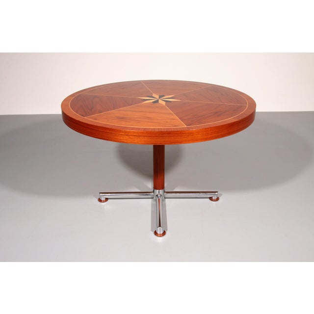 Wood Mid-Century Modern Italian Dining Table with Inlay Star, 1960 For Sale - Image 7 of 12