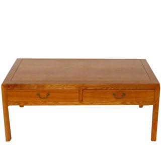 Ming Dynasty Elm Two Drawers Coffee Table For Sale