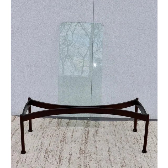 1960s Mid-Century Modern Italian Coffee Table with Glass Top For Sale - Image 12 of 13