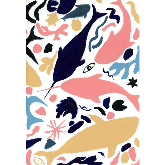 2020s Matisse Inspired Shapes and Animals Modern Oil Painting by Alexandra Swistak For Sale - Image 5 of 8