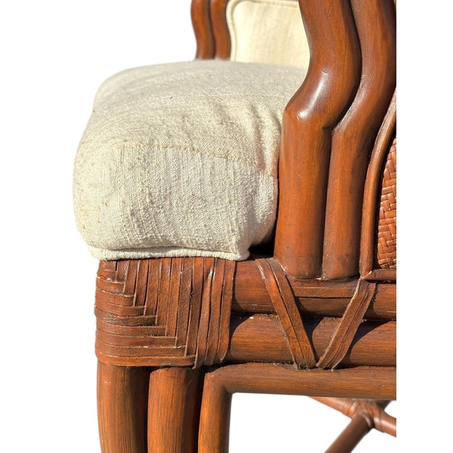 Tan Maitland-Smith Colonial Wingback Swan Chairs - Set of 4 For Sale - Image 8 of 10