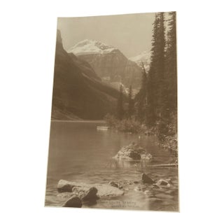 Circa 1900 Lake Louise Canadian Rockies Sepia Vandyke Photogravure Provenance For Sale