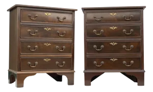 Antique Georgian Bedside Chest of Drawers, Set of 2