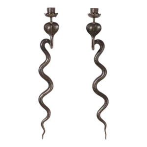 Pair of Anglo Indian Brass Cobra Wall Sconces