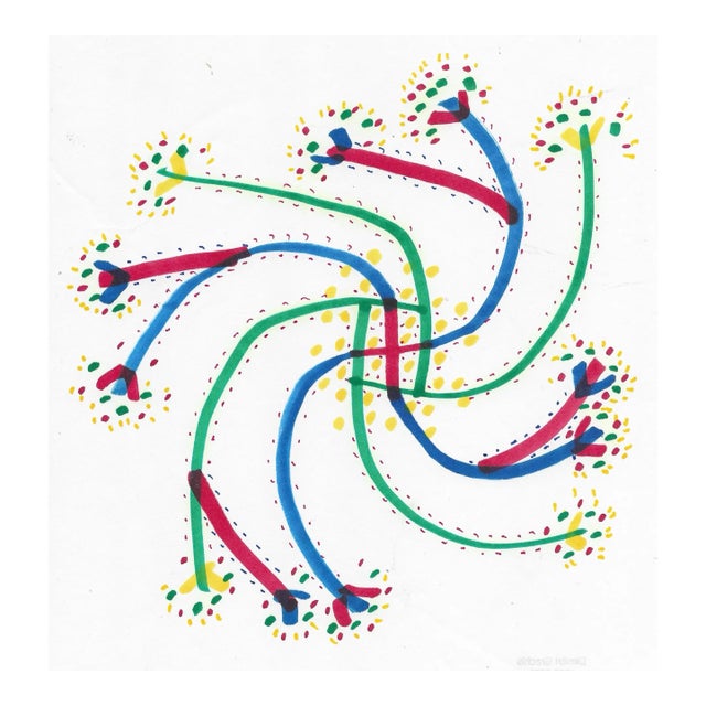 1970s Dimitri Grachis Abstract Drawing For Sale