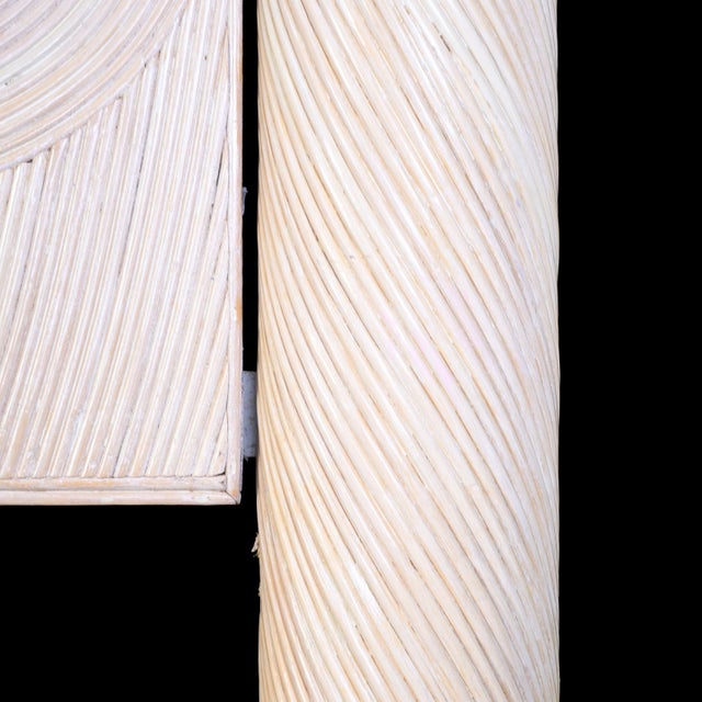 Coastal Vintage Blonde Crespi Style Pencil Reed King Headboard For Sale - Image 3 of 5