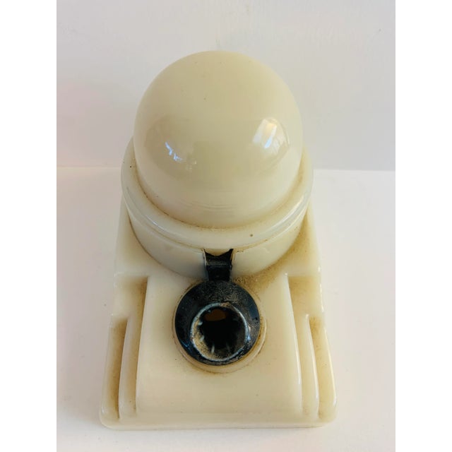 Cream 1920 Sengbusch Milk Glass Inkwell For Sale - Image 8 of 9