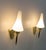 1950s White Glass and Black & Golden Chrome Sconces in the style of Arlus, France, 1950s, Set of 2 For Sale - Image 5 of 12