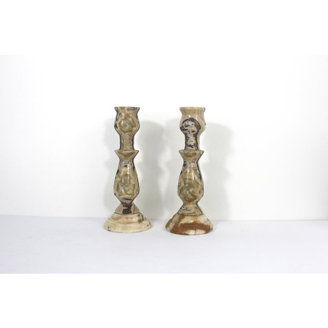 Pair of Vintage Marble Candle Holders Chairish
