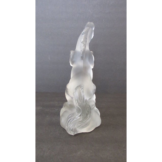 Curt Schlevogt Mid 20th Century Vintage Bohemian Czech Curt Schlevogt Ingrid Frosted Glass Horse Figurine Statue For Sale - Image 4 of 8