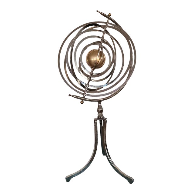 1900 "Copernican" Steel & Brass Armillary Sphere Globe For Sale