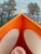 Mid-Century Modern 1970s Space Age Triangular Table Lamp in Orange Plastic With White Glass Domes. For Sale - Image 3 of 10