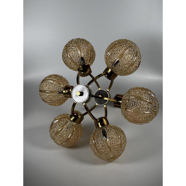 Sputnik Six-Light Chandelier in Glass from Kaiser-Leuchten, 1960s For Sale - Image 11 of 18