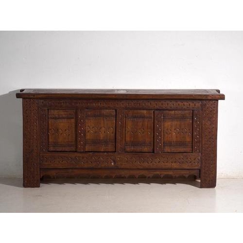 Antique Carved Pine Sideboard, Xinjiang, China, 1900 For Sale - Image 6 of 14
