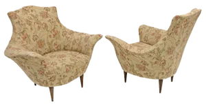 Set of Mid-Century Modern Italian Manta Armchairs, 1950s