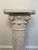 This 1980s plaster pedestal with classical Romanesque hunt scene is a hard to find piece. Scene includes huntsman with a...