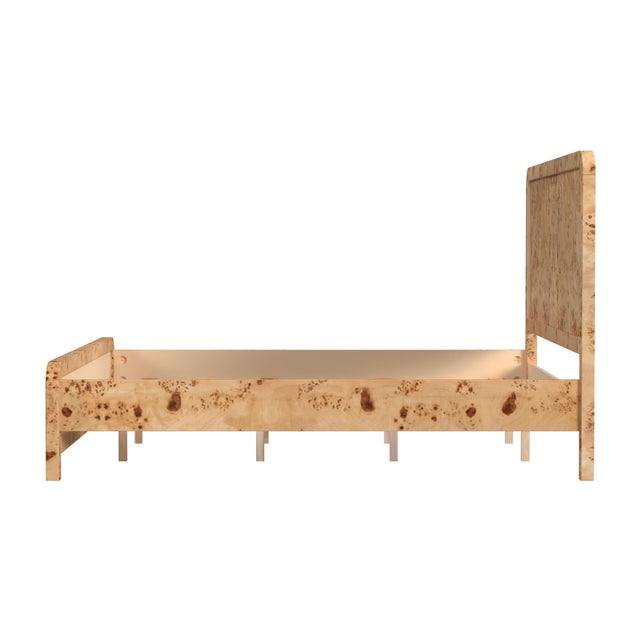 Cora King Burl Panel Bed, Light Burl For Sale In Chicago - Image 6 of 9