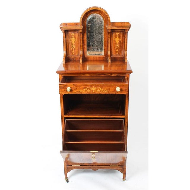 19th Century Edwardian Marquetry Inlaid Music Cabinet by Gonçalo Alves For Sale - Image 13 of 17