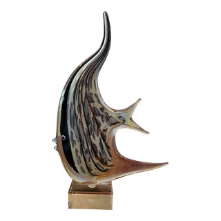 1970s Mid Century Modern Murano Italy Fish With Label For Sale