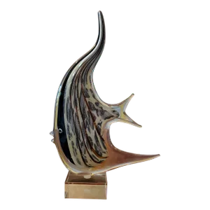 1970s Mid Century Modern Murano Italy Fish With Label