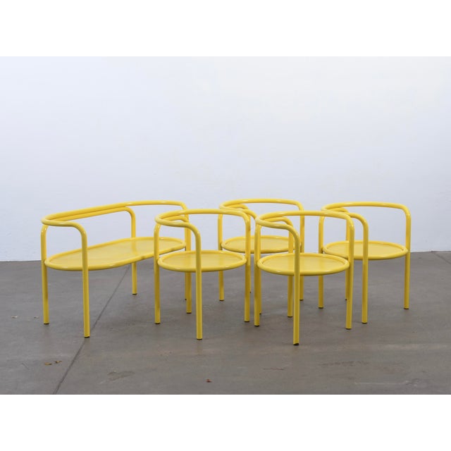 Yellow Locus Solus Garden Ensemble in Yellow by Gae Aulenti for Poltranova, 1960s, Set of 6 For Sale - Image 8 of 18